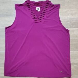 Anne Klein Magenta Sleeveless Tank Top